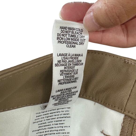 NWT Good American Women Better Than Leather Good Boy Pant Warm Caramel sz 2/26 - Picture 11 of 15